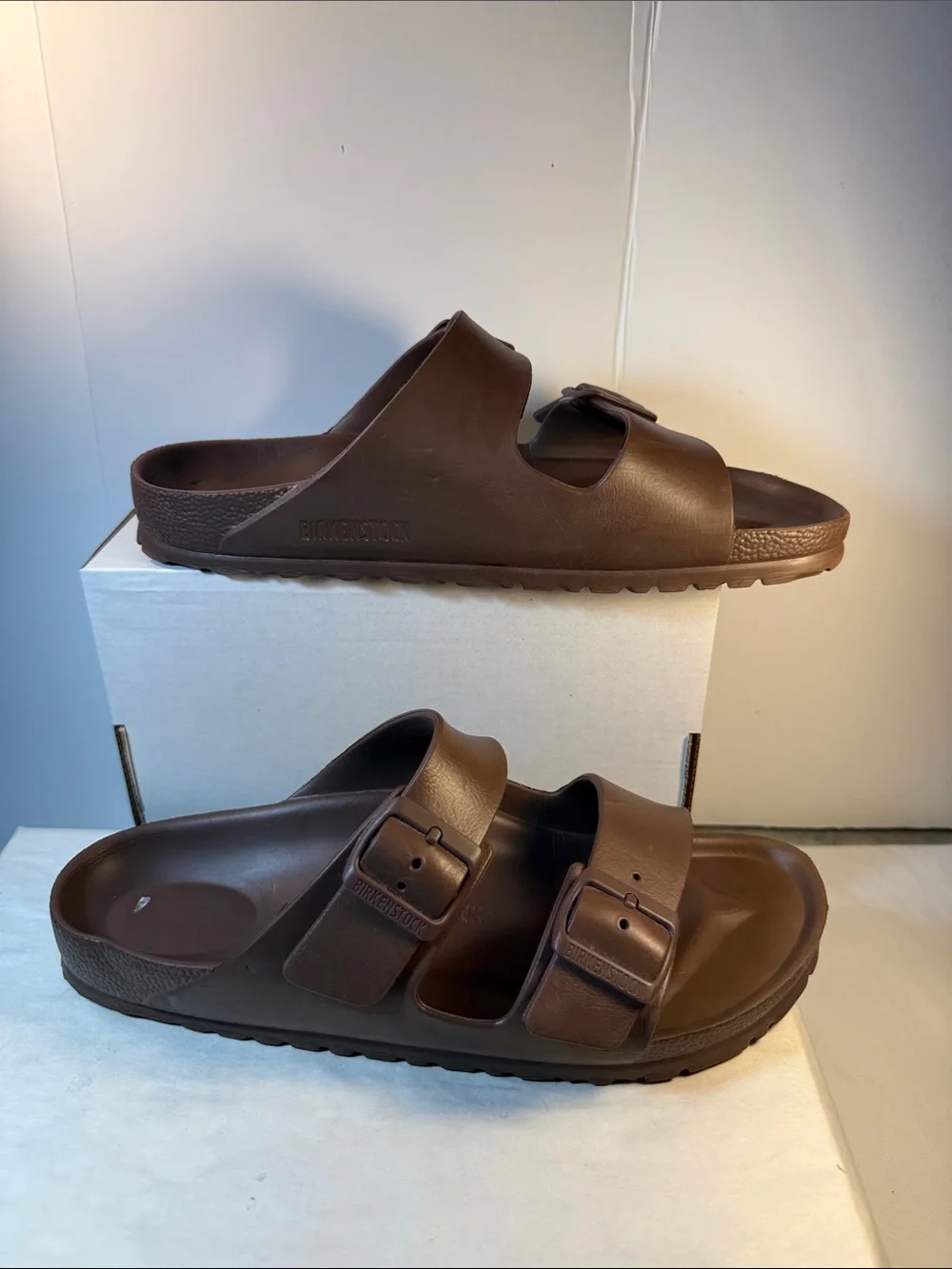 Birkenstock Men’s Two-Strap Slide Sandals - Dark Brown